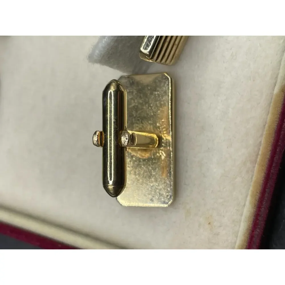 Swank & Fratello Men's Cufflinks Tie Clip Gold Tone Black Enamel Heart Lot of 2